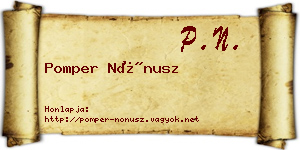 Pomper Nónusz névjegykártya